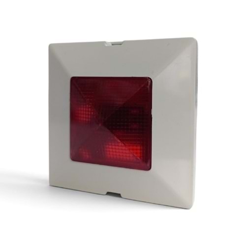 ALOSAT Paralel İhbar Ledi - Indikatör Ledi FF LED Çalışma Gerilimi 12-24V DCAlarm Göstergesi	Kırmızı LEDÇalışma Sıcaklığı	-10°C ile +55°CNem Bağı %93RHAğırlık	17 grÖlçüler80x83x47mm