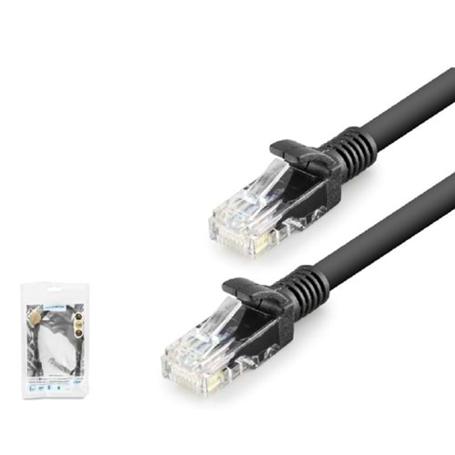 HADRON HDX5068 Cat6 Ethernet Patch Kablosu 1 Gbps 250 MHz 60 cm Siyah