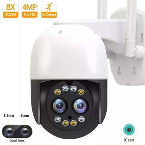 AS-IP5048X-TFW 4MP-SD KART-WIFI 8X MINI SPEED DOME KAMERA