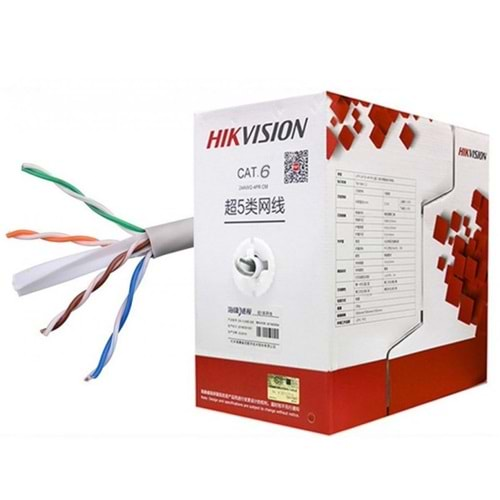 HIKVISION DS-1LN6U-G 305 MT U/UTP CAT6 YANMAZ KABLO GRI 23 AWG #alosat