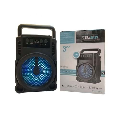 Gts-1360 Işıklı Kablosuz Hoparlör Bluetooth Speaker Ses Bombası Mini Led Işıklı Fm Radyo/sdkart/usb