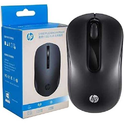 HP S1000 Plus Kablosuz Wireless Mouse Siyah-bayaz