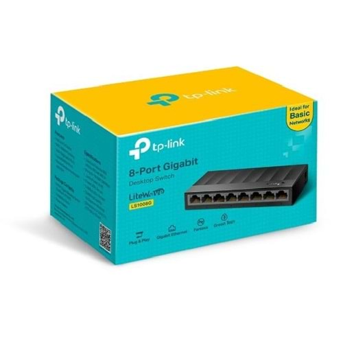 TP-LINK LS1008G 8 Port 10/100/1000 Yönetilemez Plastik Kasa Switch #alosat