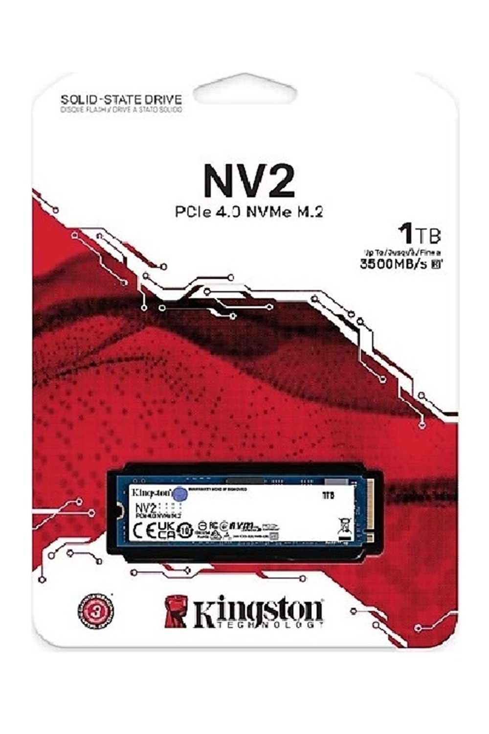 KINGSTON SNV2S/1000G NV2 M.2 1TB (3500/2100MB/s) PCIe + NVMe SSD Disk (22x80MM)