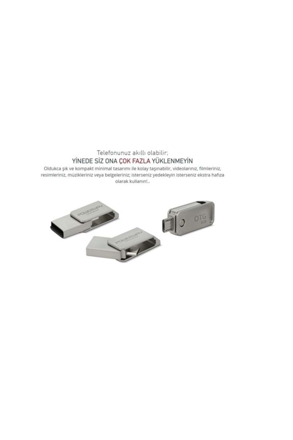 POWERWAY 64Gb Otg (micro Usb) Flash Bellek Metal Kasa