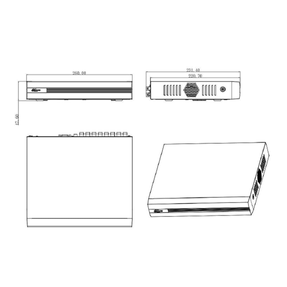 Dahua XVR1B16 16 Kanal H.265 + 1xSata 1xSes (HDCVI+AHD+TVI+ Analog +IP)