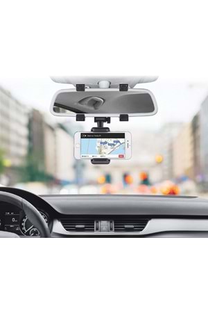 Merkury Innovations Rearview Mirror Car Mount Grip Clip for Universal Smartphones