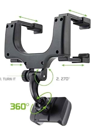 Merkury Innovations Rearview Mirror Car Mount Grip Clip for Universal Smartphones