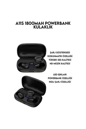 Xiaomi Redmi Earbuds A11S Tws Göstergeli Bluetooth Kulaklık Powerbank Siyah