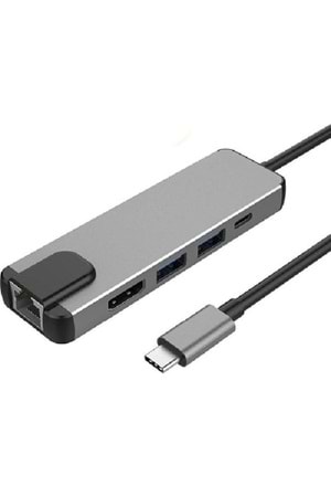 ALOSAT T664 Type-C To 4K HDMI Hub 5in1 RJ45 Lan 2 x USB 3.0 Type-C Port