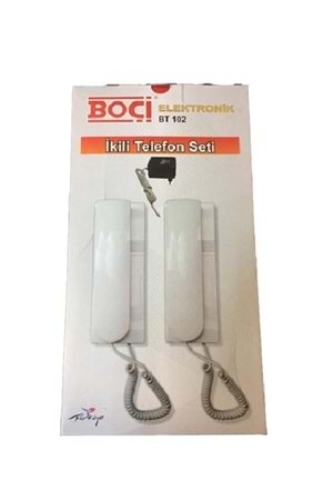 Boçi Bt102 Adaptörlü Ikili Telefon Seti #ALOSAT
