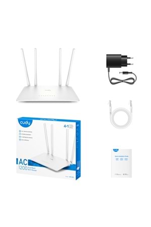 CUDY WR1200 5×10/100Mbps 5GHz-867Mbps+2.4GHz-300Mbps 4x5dBi fixed Router