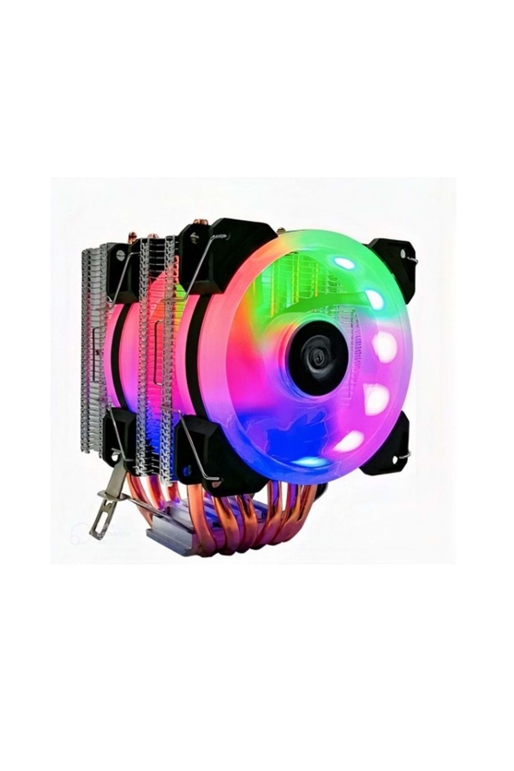 Revenge Kule Tipi 2 Fanlı Rainbow Gaming İşlemci Fanı 4 Bakır Kanallı CPU Fan Soğutma Sistemi CP600-2F