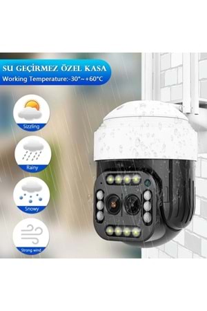 yoosee YS-16 DUAL CAM 5MP 1080P FULL HD 4K Çift Lensli Kızıl ötesi Gece Görüşlü Güvenlik kamerası