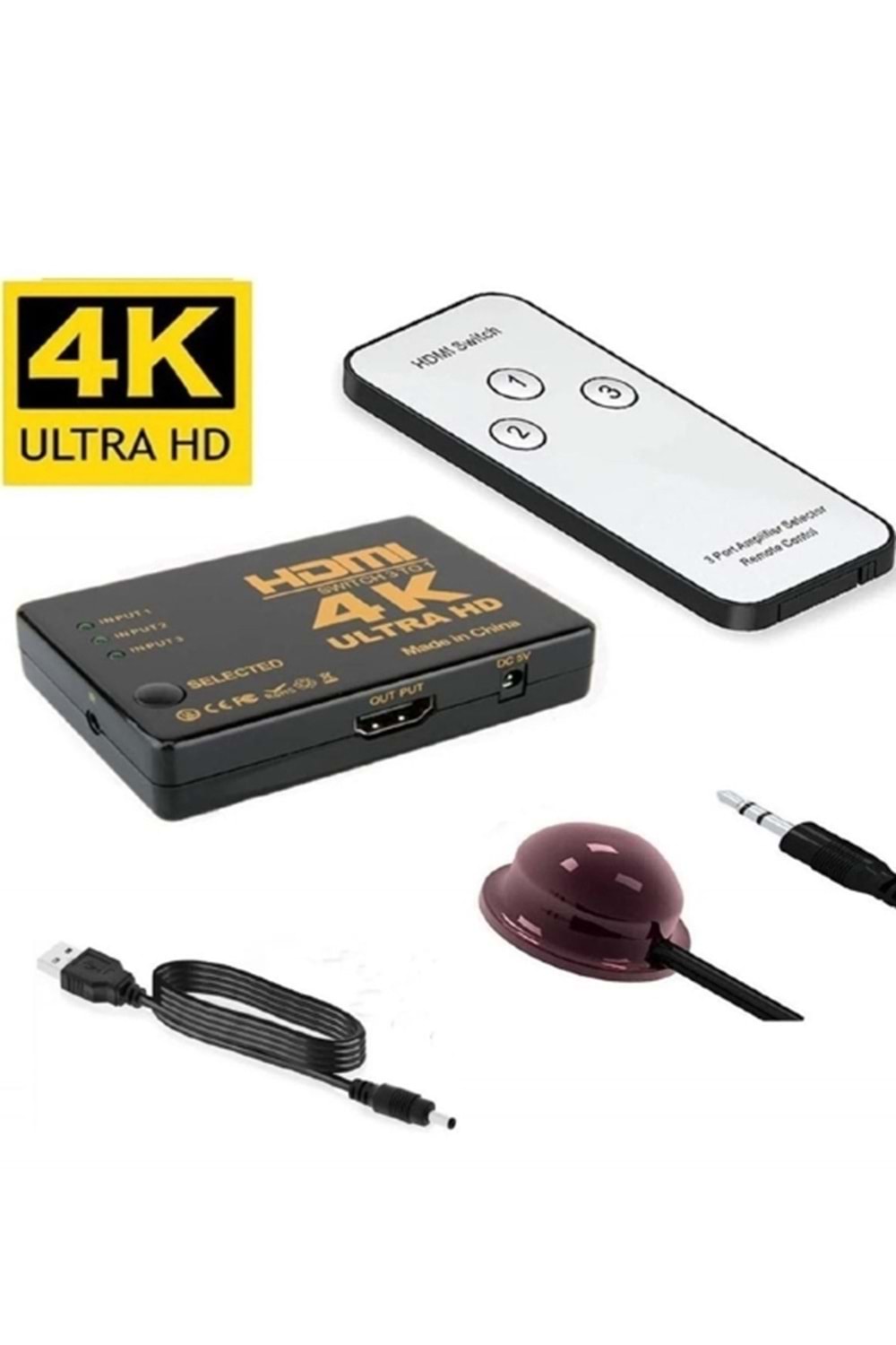 3 Port Hdmi Switch Kumandalı Hdmı Seçici 3 Giriş 1 Çıkış Hdmi Çoğaltıcı Hd1080p AO-HDS3