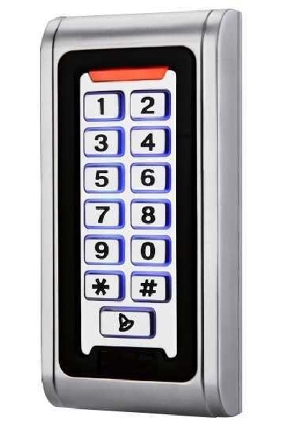 Şifreli Kart Okuyucu I Metal Şifreli Kart Okuyucu Kart Kapasitesi : 2.000Kart : Proximityİletişim Portalı : Standalone, Wiegand 26 ÇıkışRöle : VarZil : VarŞifre : VarArka Led Işık : VarÇalışma Voltajı : 12 V DCCihaz Ölçüleri : 118x57x21 mmKoruma Sını