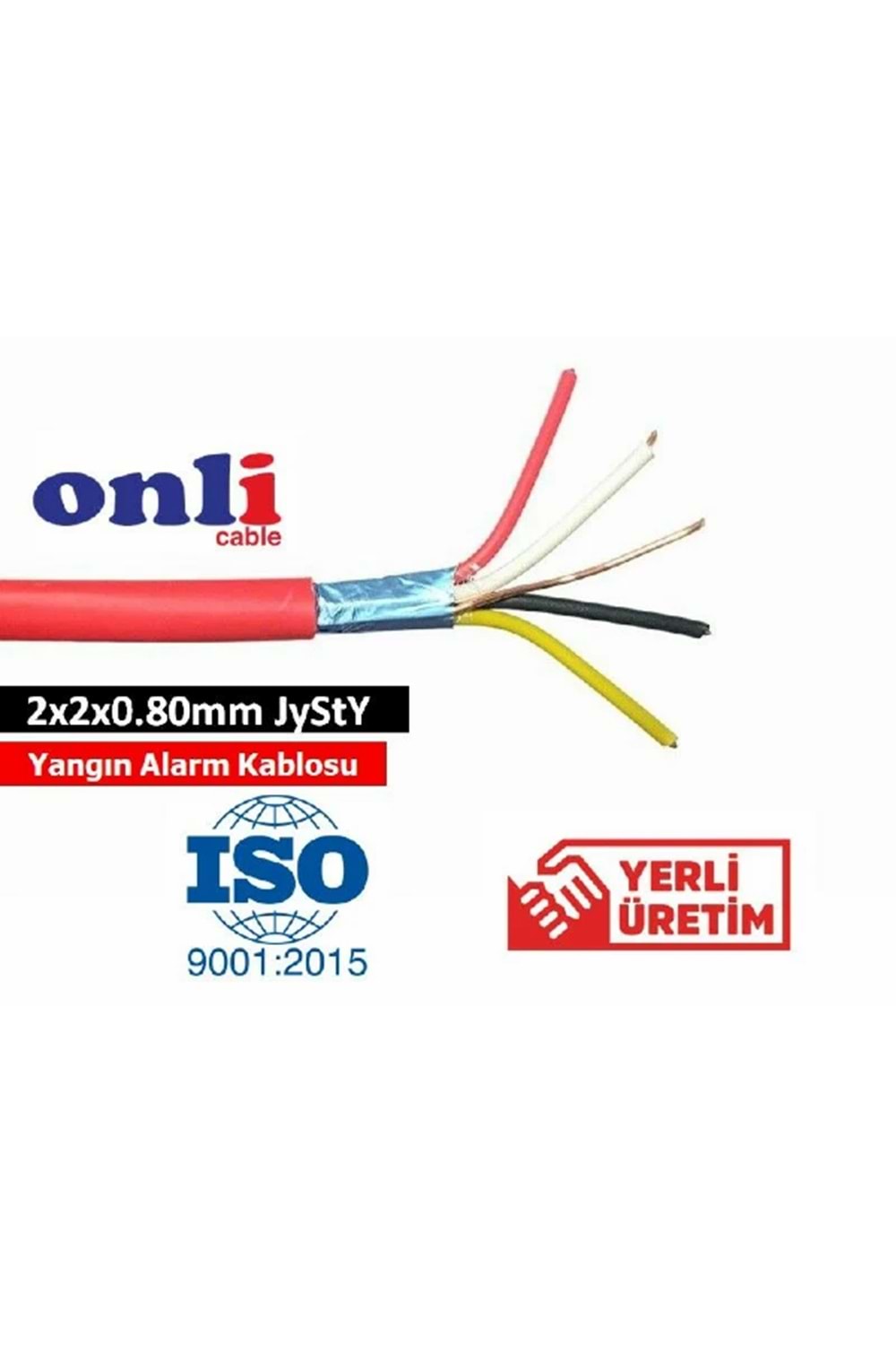 Onli 2x2x0.80mm JyStY Yangın Alarm Kablosu 500mt