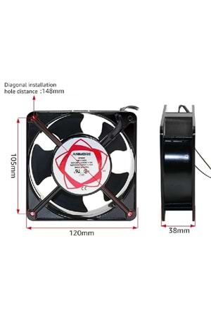Fan 120X120 220V Kare Metel Kasa
