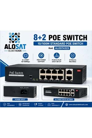 ALOSAT 8PORT POE SWİTCH 100W PG-H1108PLS