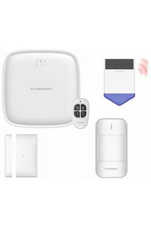 ROOMBANKER 4G/WIFI Kablosuz Akıllı Alarm Sistemi Hırsızlığa Karşı Ev Güvenlik Kiti ( 1 adet Kablosuz 4G/WIFI ALARM PANELİ + 1 adet Kablosuz HARİCİ SİREN1 Sularlı + adet Kablosuz MANYETİK KONTA + 1 adet Kablosuz HAREKET DEDEKTÖRÜ + 1 adet Kumanda + AL