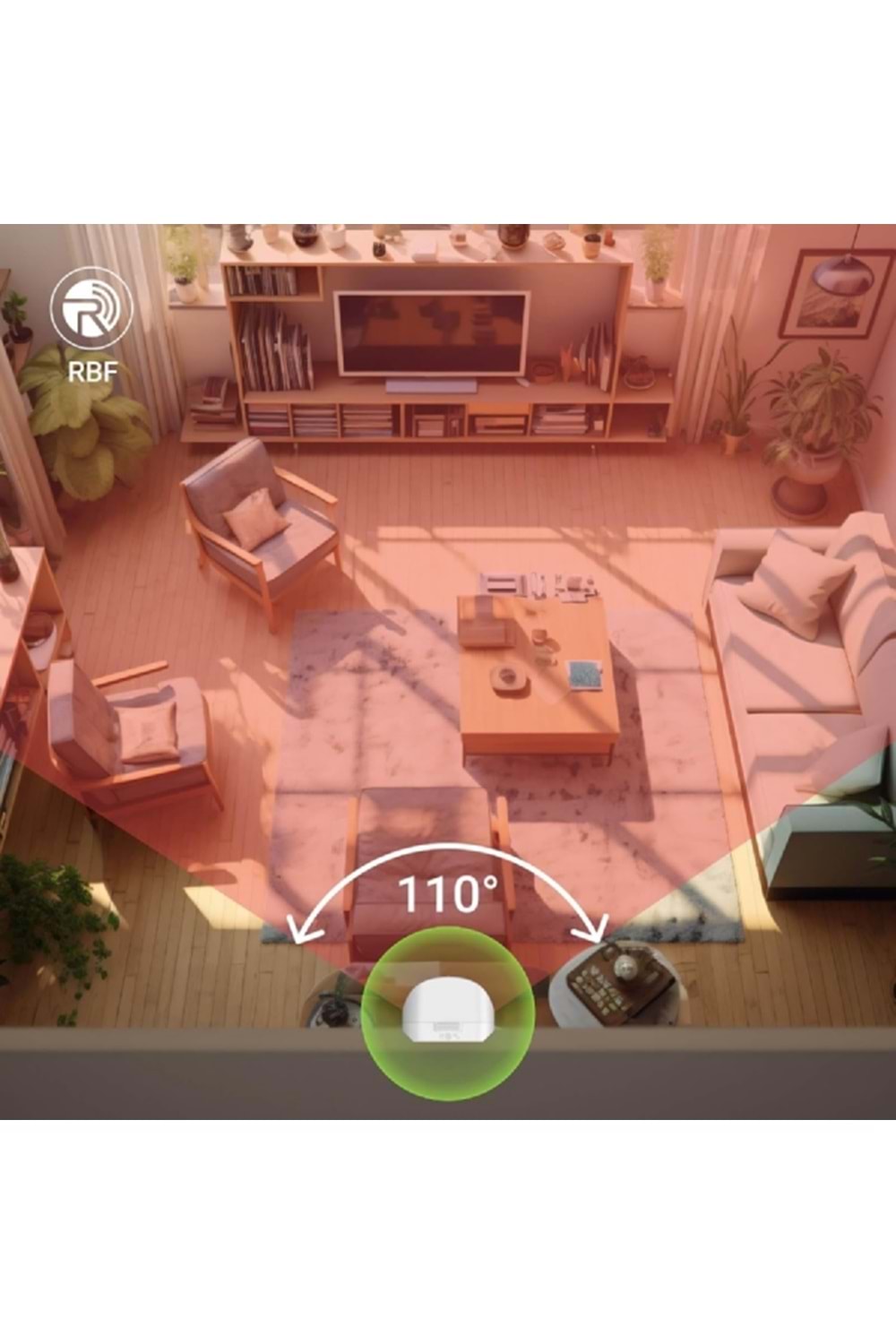 ROOMBANKER PIR Hareket Sensörü PS1-Geniş Algılama Aralığı: 12m ( aralık) / 110° (yatay) - 10 kg'a kadar Evcil Hayvan Bağışıklığı-En Son Algılama Teknolojileri-Uzaktan İletişim