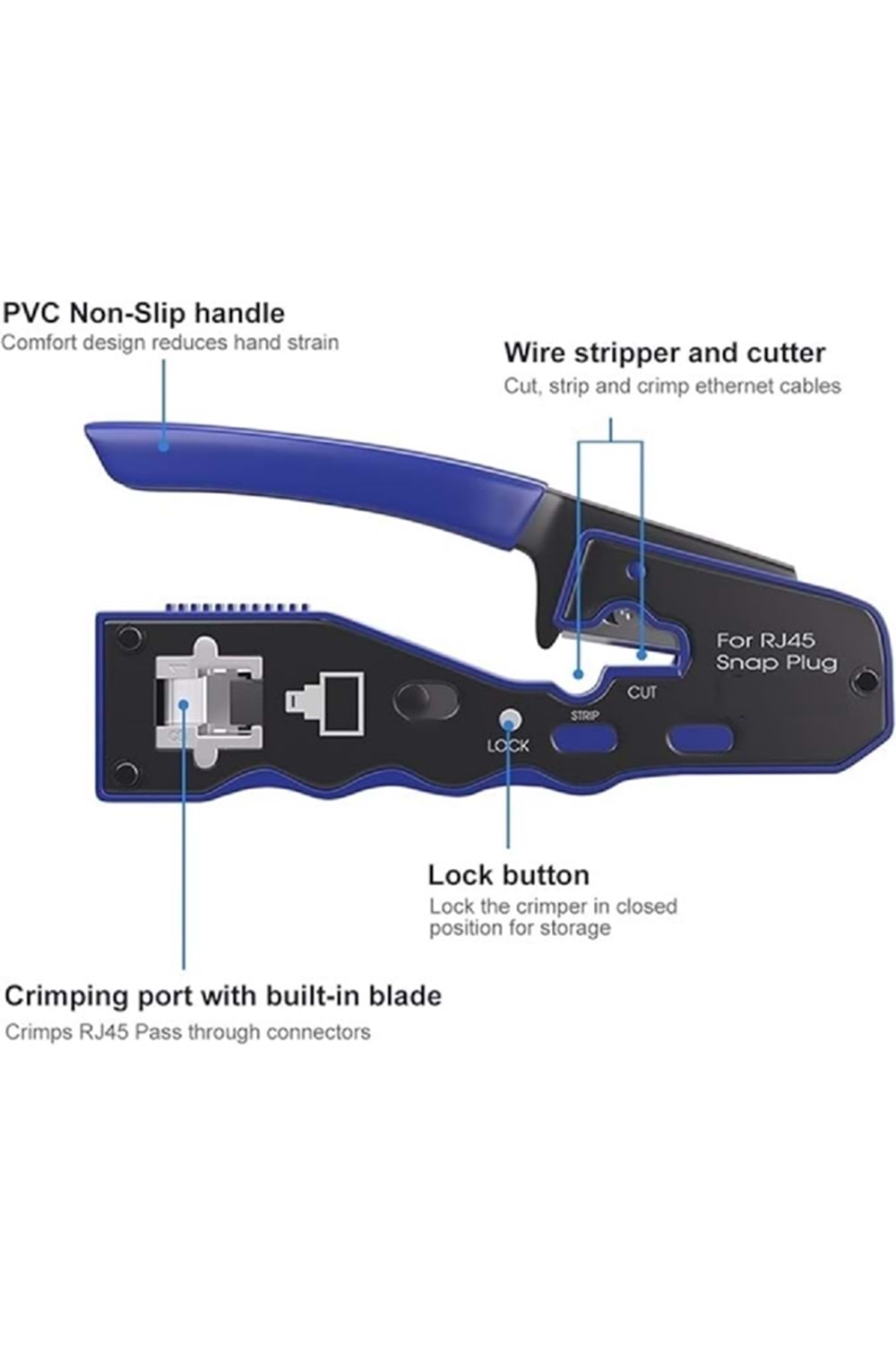 ALOSAT SSRJ45 YENİ NESİL KESME SIKMA PENSESİ ERGONOMİK TASARIM YÜKSEK KALİTE