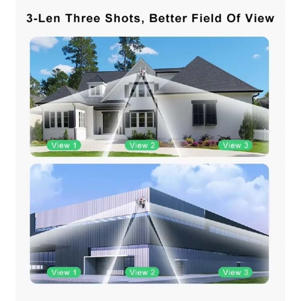 ALOSAT W-8456 6MP HD ev güvenlik 3kamerası gerçek üçlü Lens açık kablosuz WIFI kamera 3 ekranlar monitör YOOSEE akıllı PTZ IP kamera YOOSEE UYGULAMASI