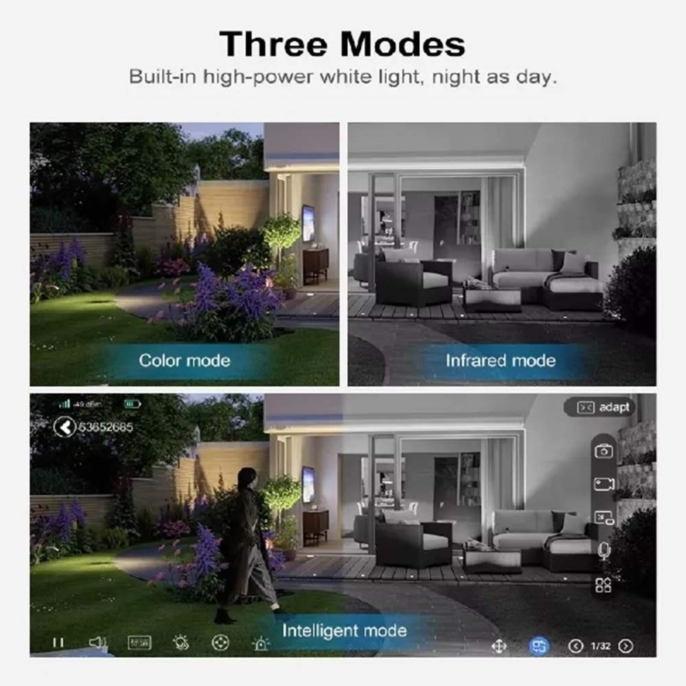 ALOSAT W-8456 6MP HD ev güvenlik 3kamerası gerçek üçlü Lens açık kablosuz WIFI kamera 3 ekranlar monitör YOOSEE akıllı PTZ IP kamera YOOSEE UYGULAMASI