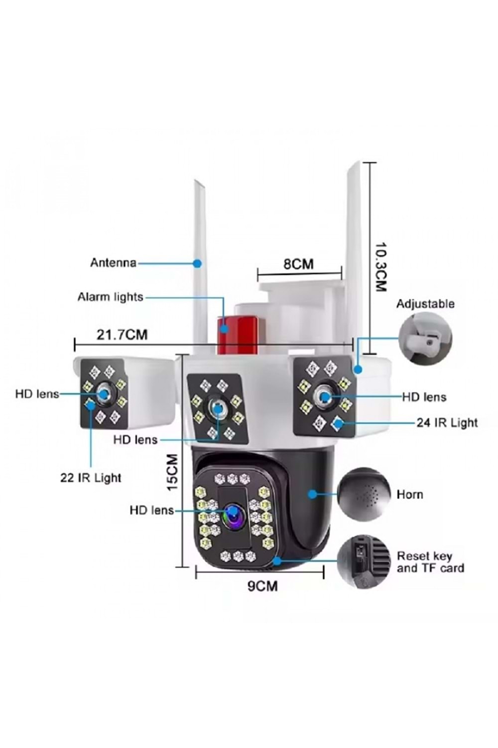 ALOSAT W-8456 6MP HD ev güvenlik 3kamerası gerçek üçlü Lens açık kablosuz WIFI kamera 3 ekranlar monitör YOOSEE akıllı PTZ IP kamera YOOSEE UYGULAMASI