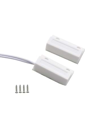 ALOSAT KA-6539 Kontak Sensörü KABLOLO Alarm Manyetik Saz Anahtarı Vidalar Beyaz