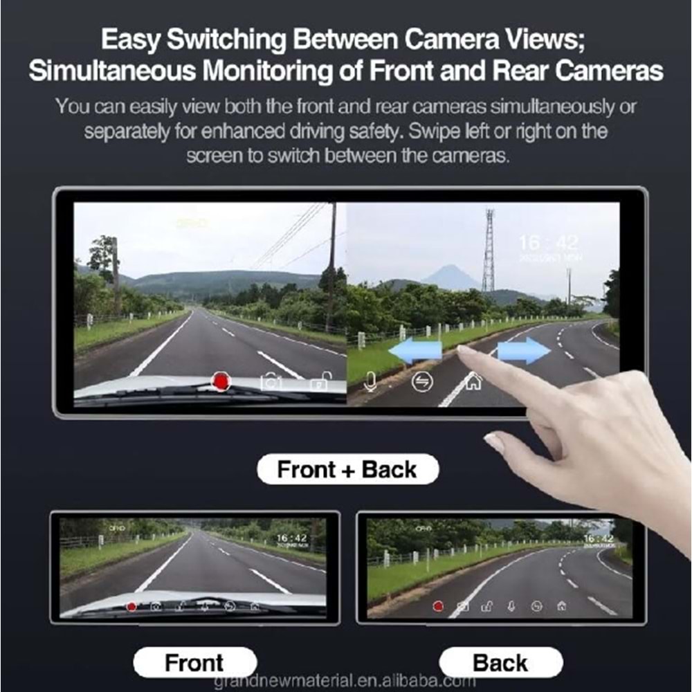 ALOSSAT 4K ANDROİD YK3507 10.26 inç Multimedia Özelli Dokunmatik Çift Kamera Araç Ekranı