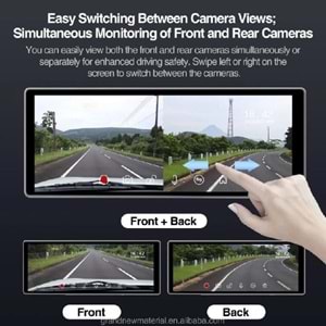 ALOSSAT 4K ANDROİD YK3507 10.26 inç Multimedia Özelli Dokunmatik Çift Kamera Araç Ekranı