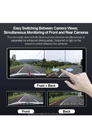 ALOSSAT 4K ANDROİD YK3507 10.26 inç Multimedia Özelli Dokunmatik Çift Kamera Araç Ekranı