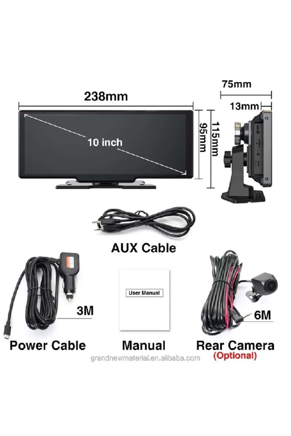 ALOSSAT 4K ANDROİD YK3507 10.26 inç Multimedia Özelli Dokunmatik Çift Kamera Araç Ekranı