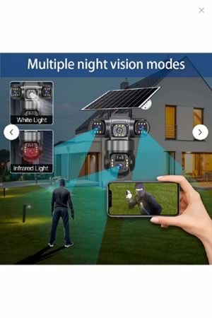 O-KAM 6060 9mp (3+ 3+ 3) Üç Kameralı Ultrahd 4G Güneş Enerjili Akıllı Güvenlik Kamerası