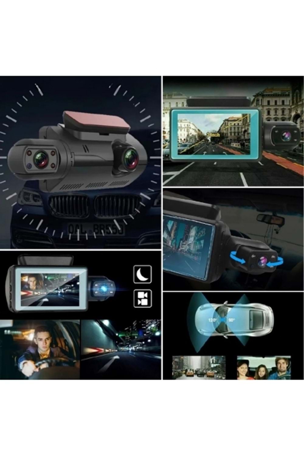 ALOSAT Araç Içi & Dışı Çift Lensli Wifi Kamera – 1080P Hd,gece Görüşlü A68