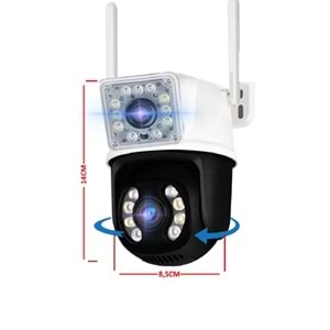 O-Kam 3012 Dual Lens 6MP Wifi Akıllı Kamera , Yapay Zeka, Gece Görüş, Karşılıklı Konuşma