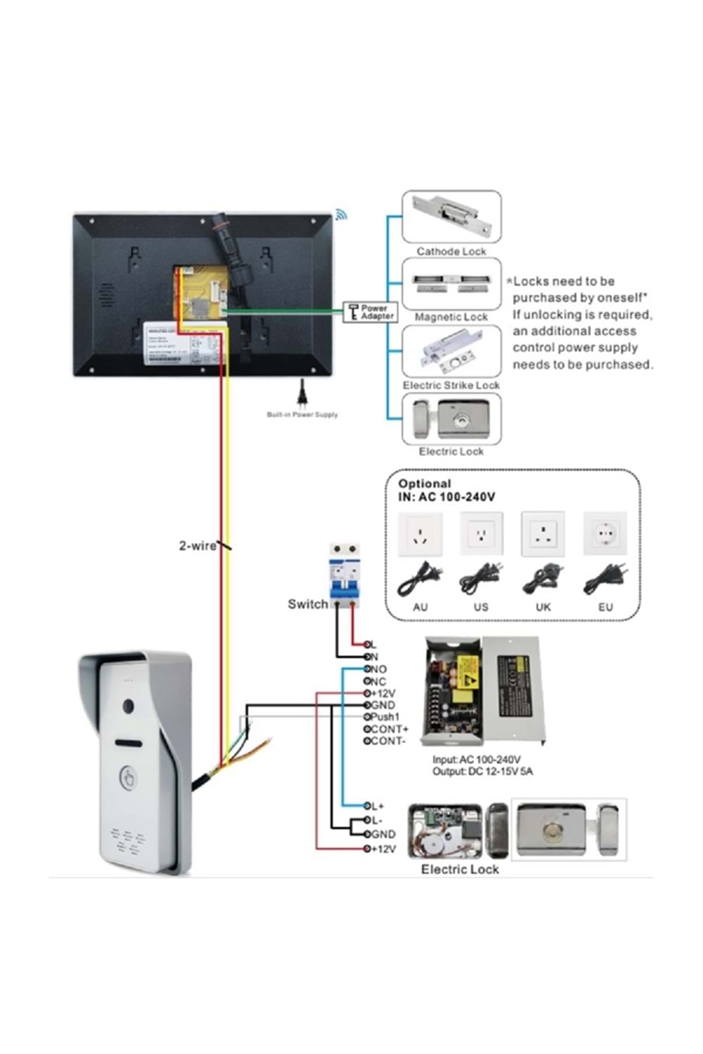 ALOSAT DY6577 2 TEL TUYA-SMART LİFE AKILLI İNTERKOM SETİ SKY-IP-M75TTUYA-2W+SKY-IP-P4-2W