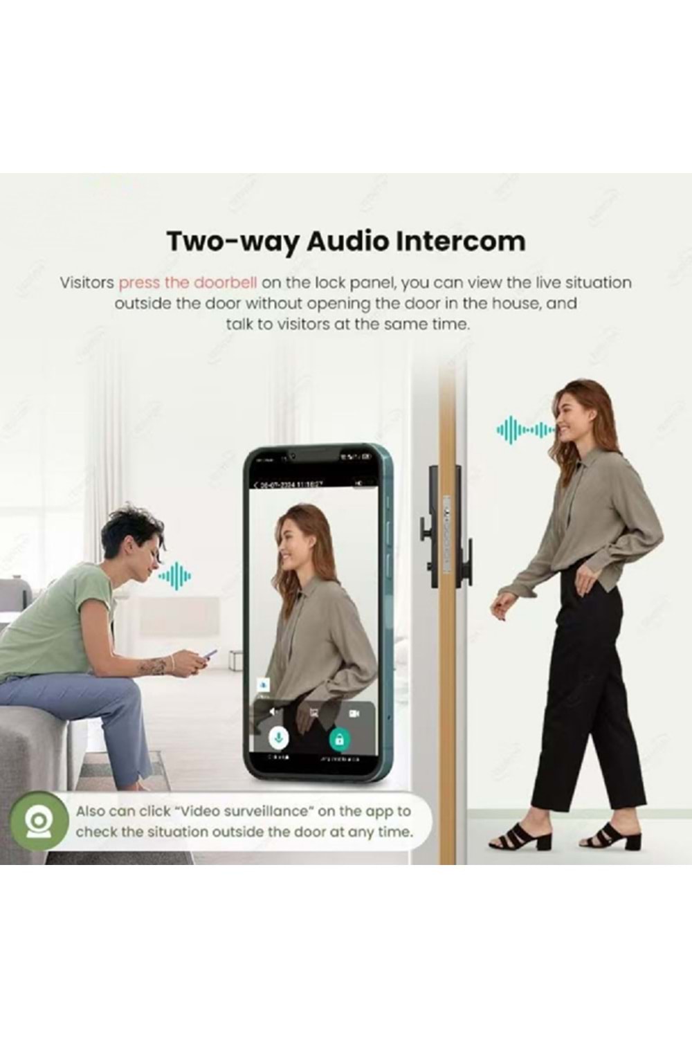 ALOSAT KL6085 MOTORLU KİLİT YÜZ TANIMA , PARMAK İZİ, KART, TUYA SMART LİFE AKILLI KAPI KİLİT SETİ