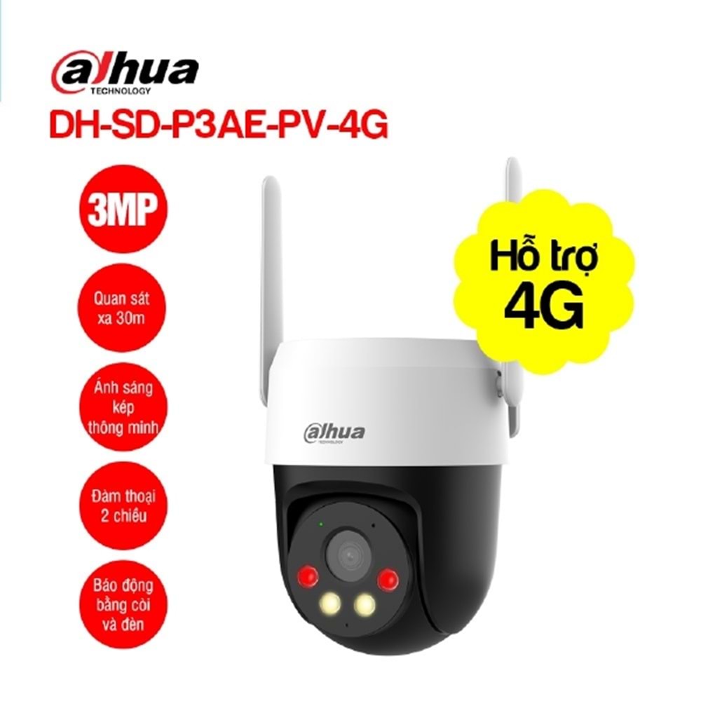 Dahua P3AE-PV-4G 3MP 4g Pt Ip Kamera