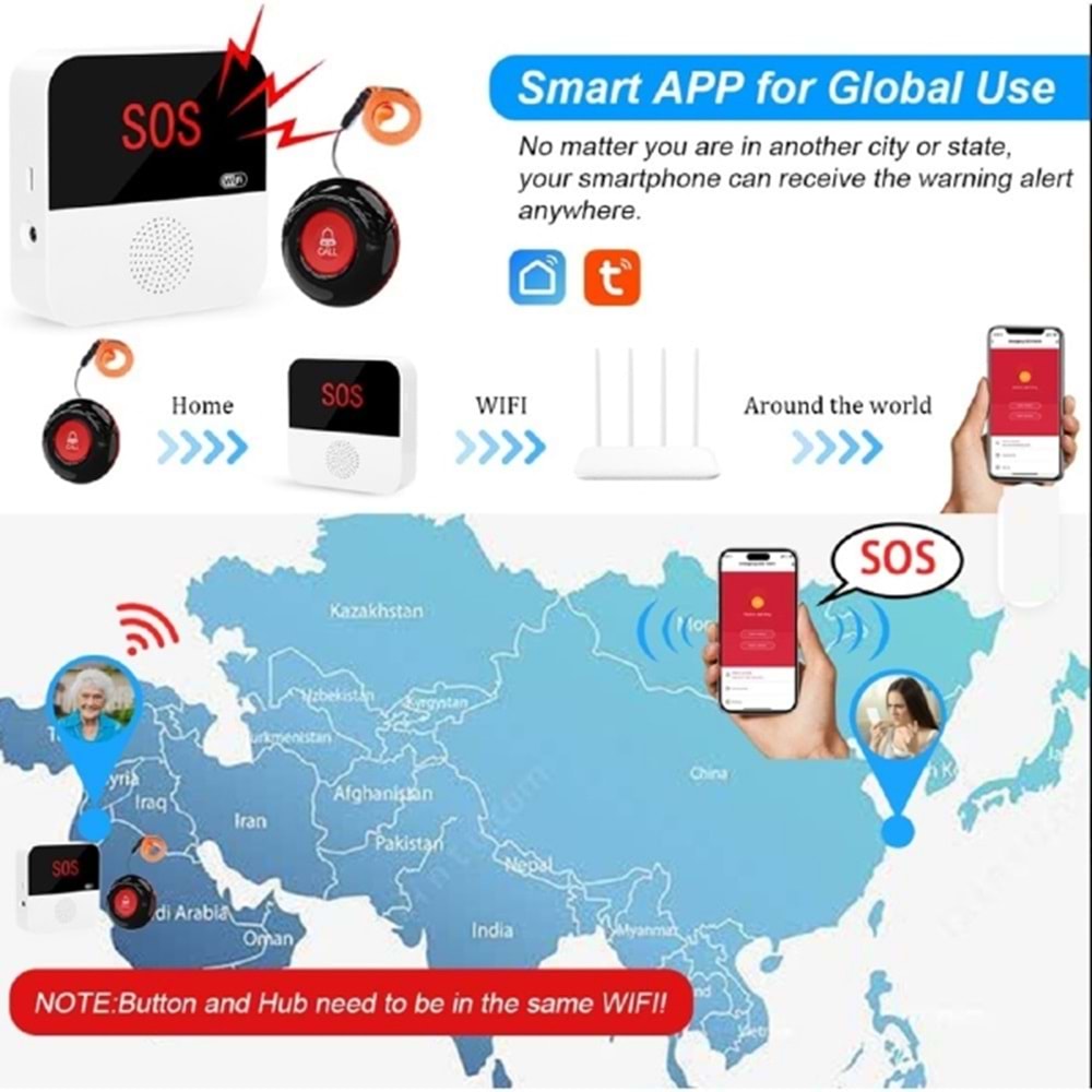 ALOSAT AKILLI HEMŞİRE - ACİL ÇAĞRI SİSTEMİ TUYA - SMART LİFE BULUT APP