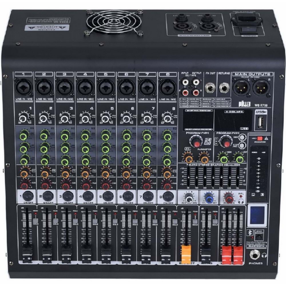 WÖLLER W-8R900 8 MONO GİRİŞ / 2 AUX 8 KANALLI POWER MİKSER
