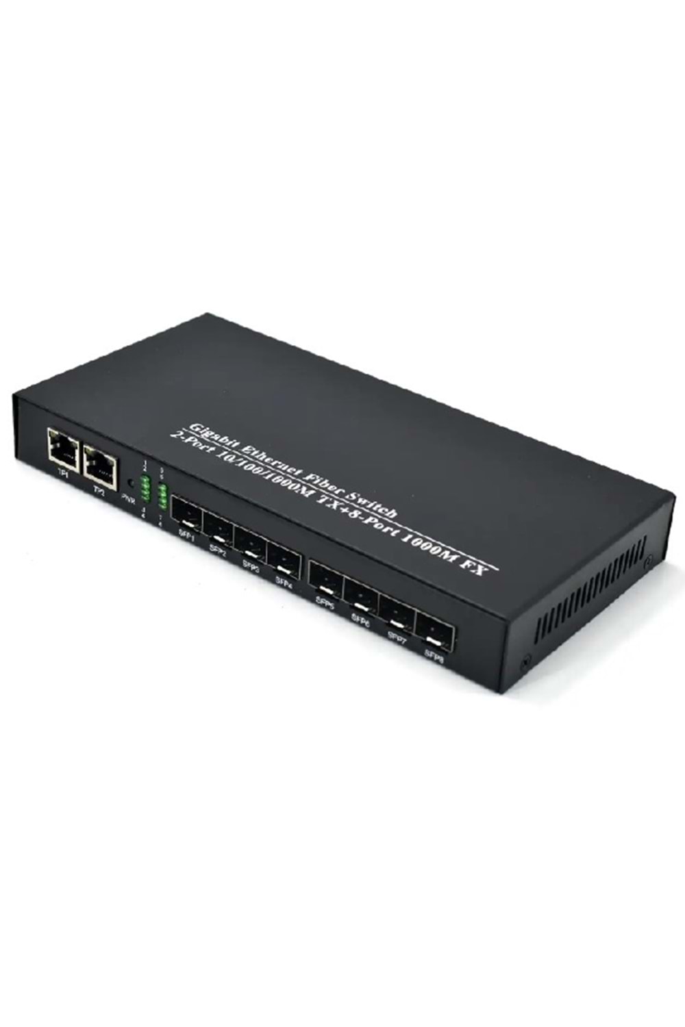 ALOSAT CG208 / Gigabit medya dönüştürücü tek modlu 8 SFP / SC / LC / FC / ST 2 RJ45