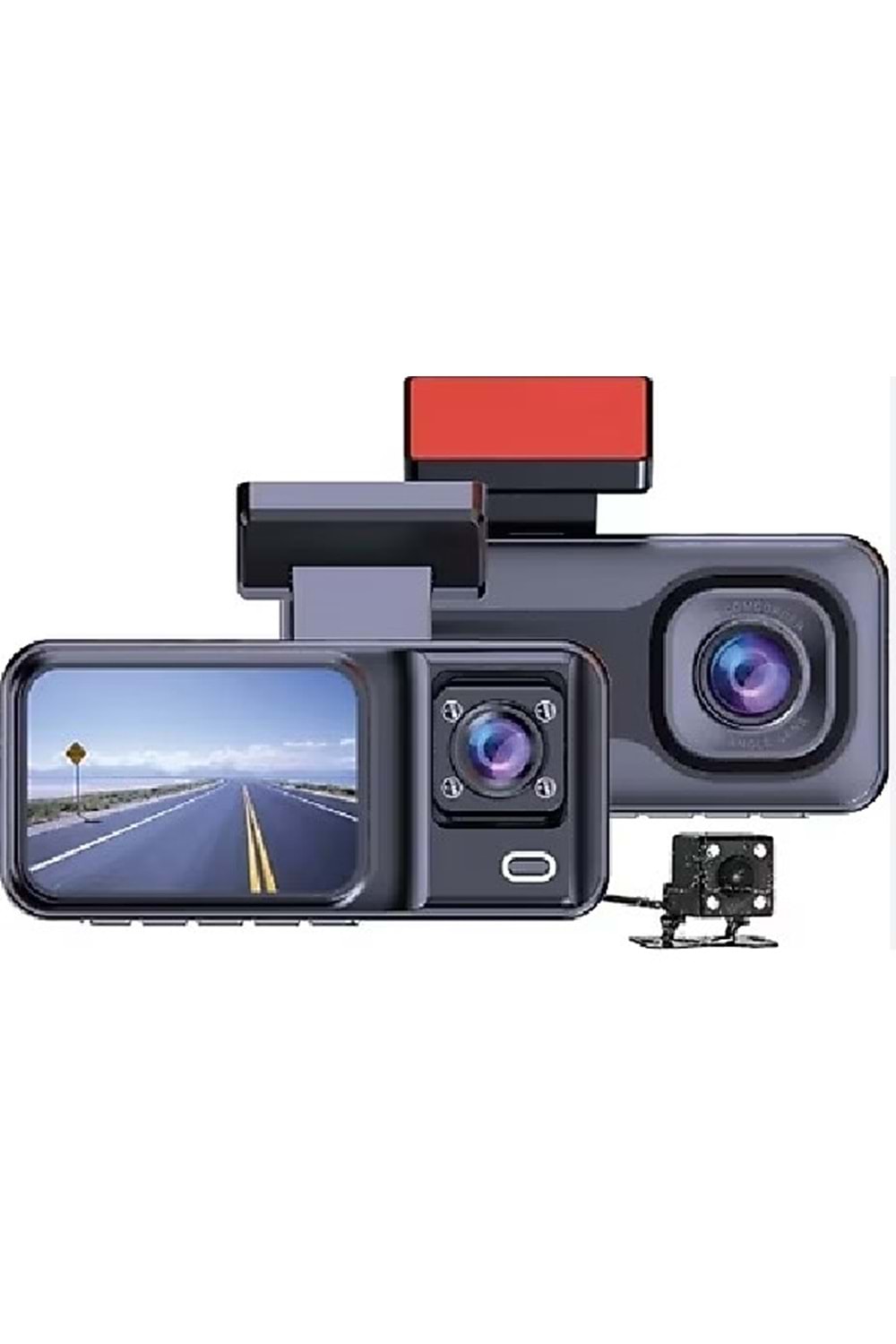 MPIA CC-38 64GB Üç Kameralı (Ön+ İç+ Arka) Araç İçi Kamera WiFi Viidure App