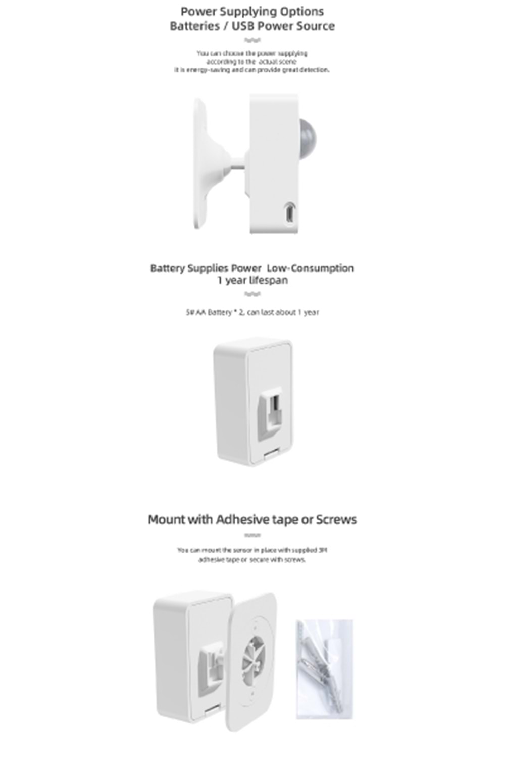 ALOSAT P06 Kablosuz Pır Dedektör Smart Home Tuya APP Wi-Fi PIR