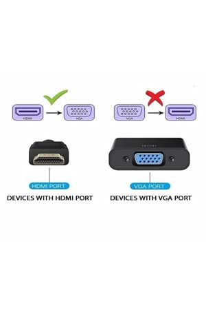 HDMI to VGA Dijital - Analog Monitör Çevirici Dönüştürücü