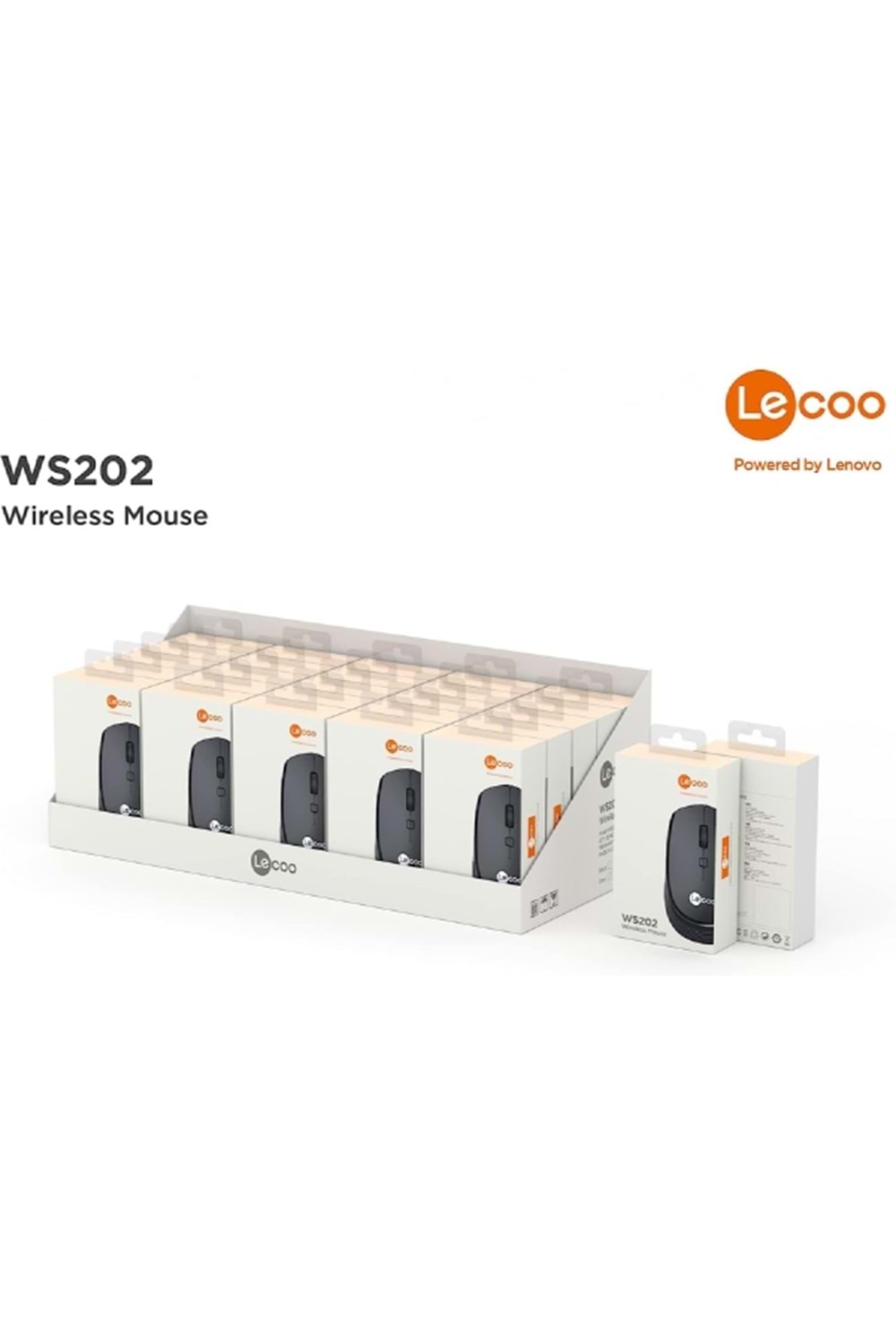 Lenovo Lecoo WS202 1200DPI 4 Tuşlu 3 Milyon Tıklama Sağ ve Sol Elle Kullanıma Uygun Windows, Linux, Mac ile Uyumlu 10m Kullanım Mesafesi Ofis, İş Kompakt Kablosuz Optik Mouse Siyah