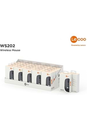 Lenovo Lecoo WS202 1200DPI 4 Tuşlu 3 Milyon Tıklama Sağ ve Sol Elle Kullanıma Uygun Windows, Linux, Mac ile Uyumlu 10m Kullanım Mesafesi Ofis, İş Kompakt Kablosuz Optik Mouse Siyah
